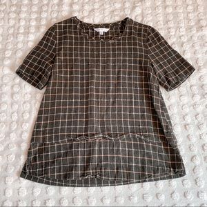 DownEast Black Plaid Top